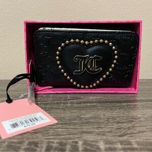 Juicy Couture Black Heart Embellished Wallet